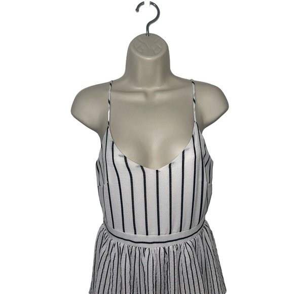 JUST ME Women's Size Small Black and Maxi Striped Tiered Maxi Dress … - Picture 3 of 16